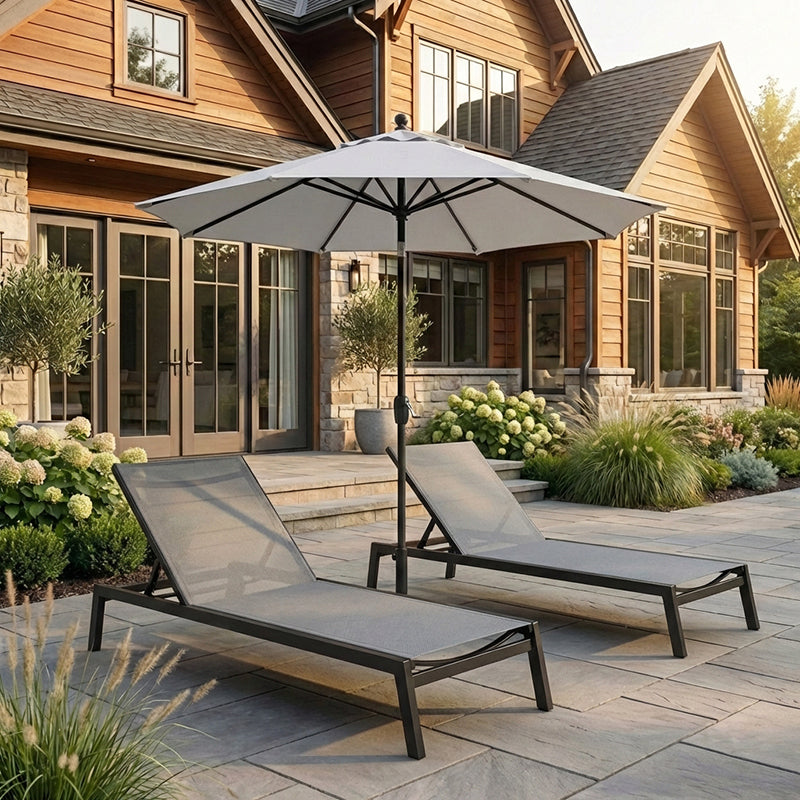 7.5' Round Deluxe Auto-Tilt Sunbrella Market Umbrella