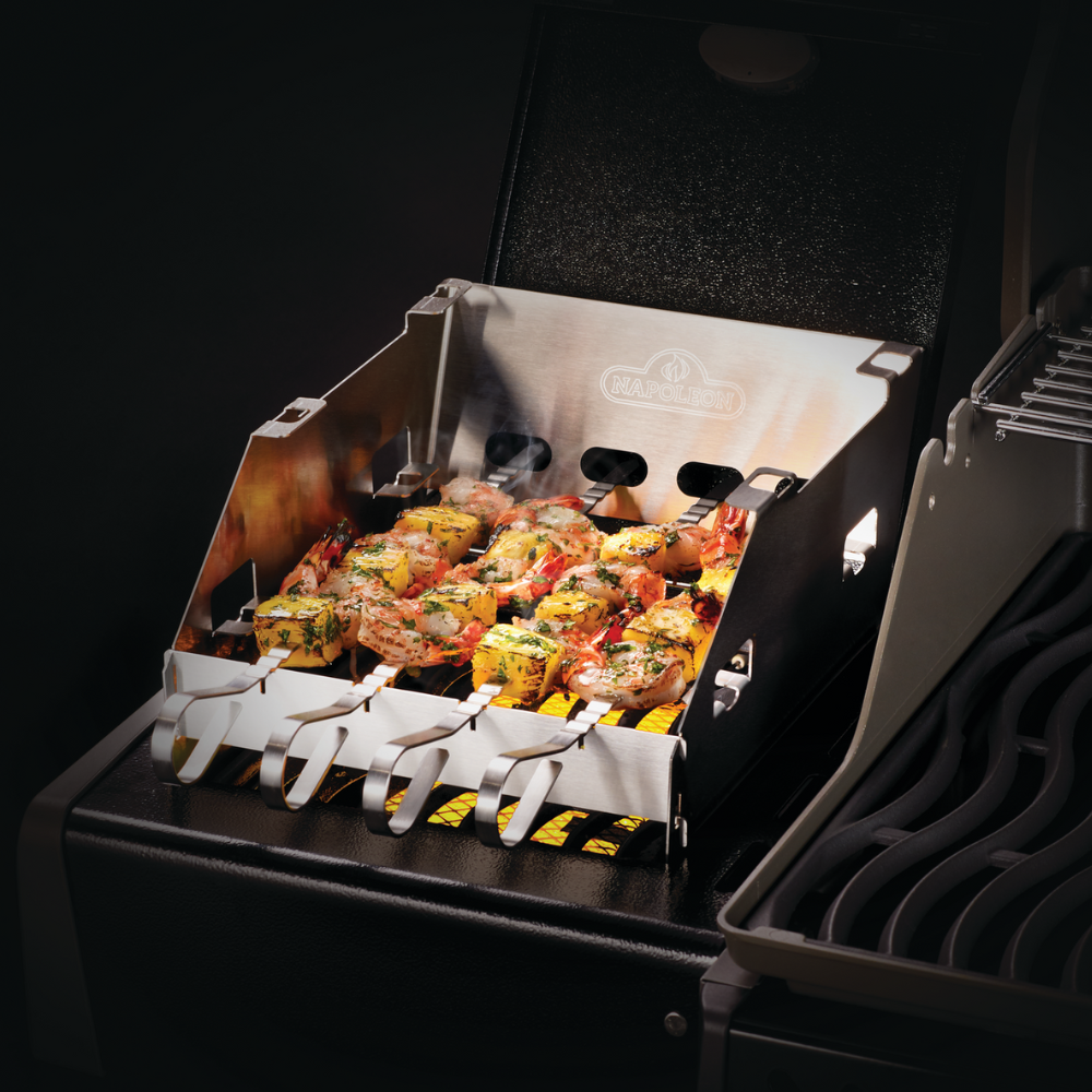 Napoleon Sizzle Zone Burner Windshield and Skewer Rack