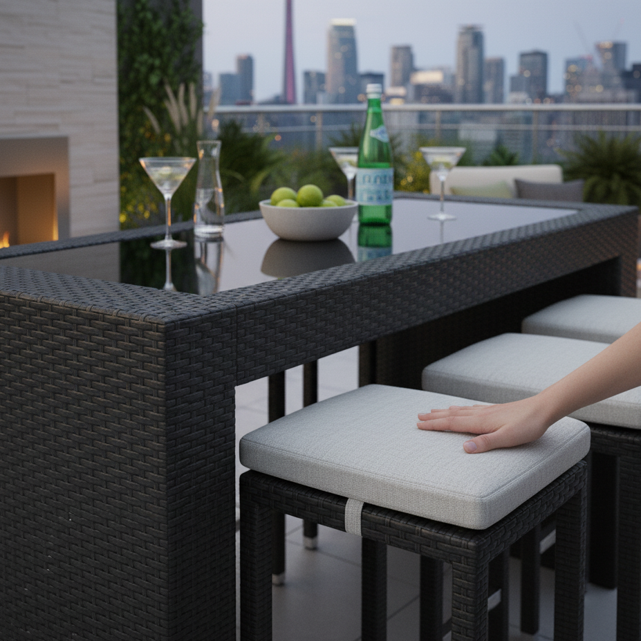 Bora 7pc Bar Set - Caviar Black with Black Glass