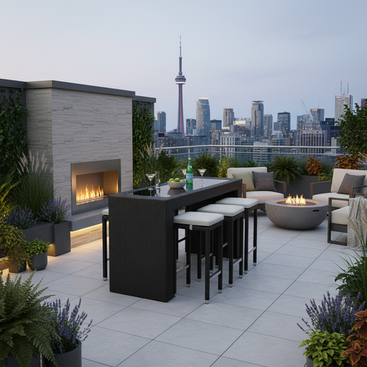 Bora 7pc Bar Set - Caviar Black with Black Glass