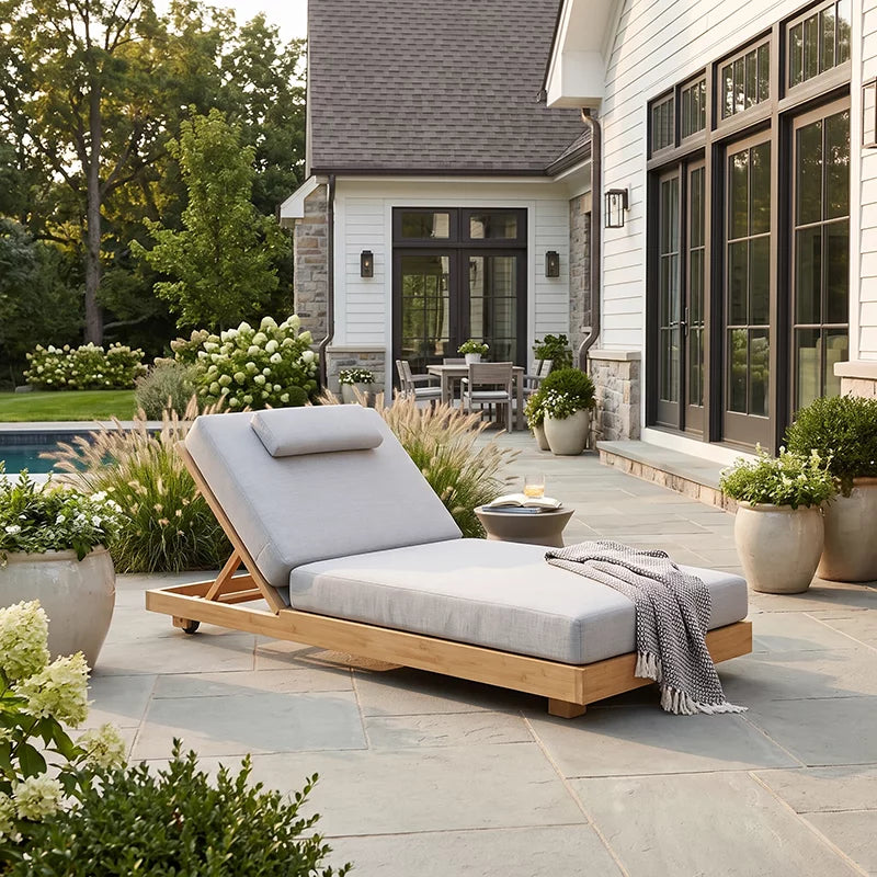 Brie Teak Chaise Lounge
