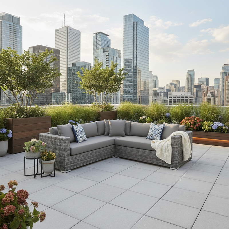 Brooklyn 3pc Sectional - White Mushroom
