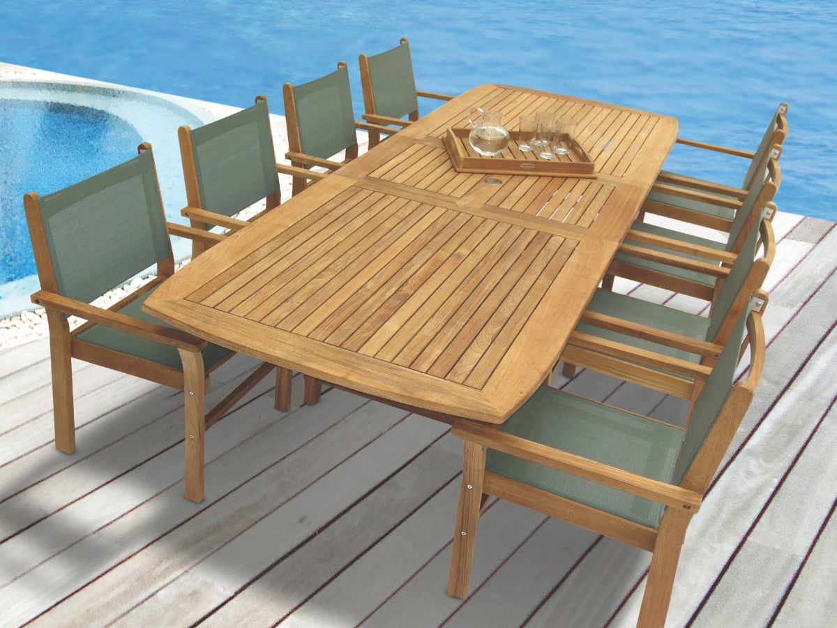 Captiva 9pc Dining Set with Single Leaf Extension Table