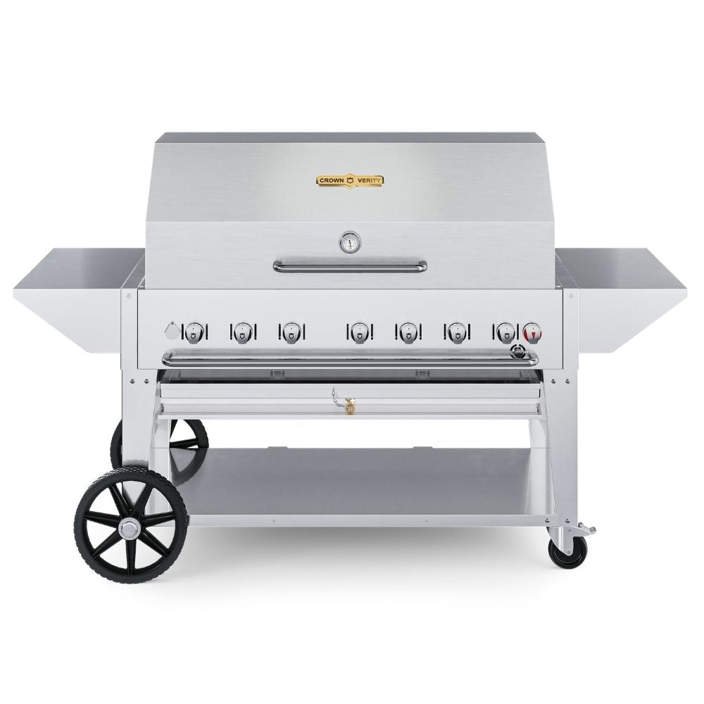 Crown Verity 48" Mobile Grill: Pro Package with Dual Shelves