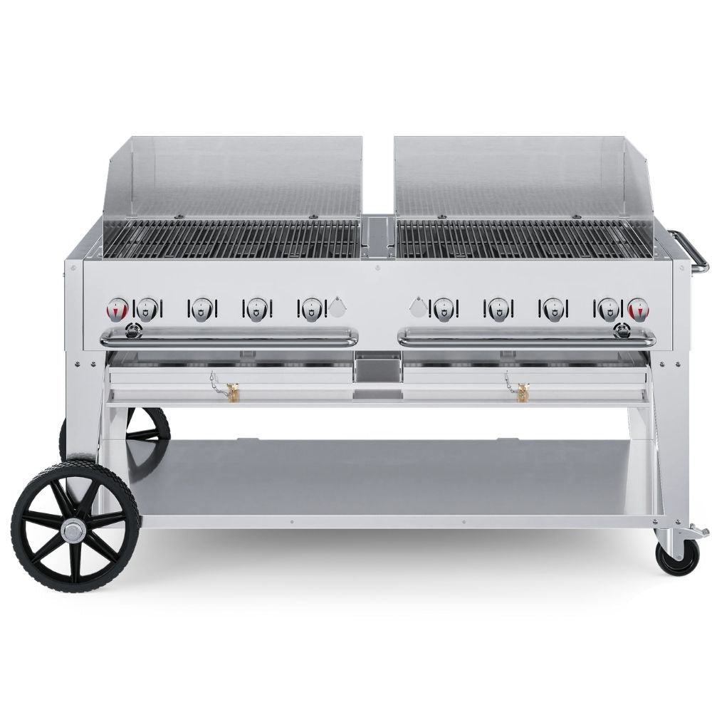 Crown Verity 60" Mobile Grill with Propane Cart: Dual Windguards