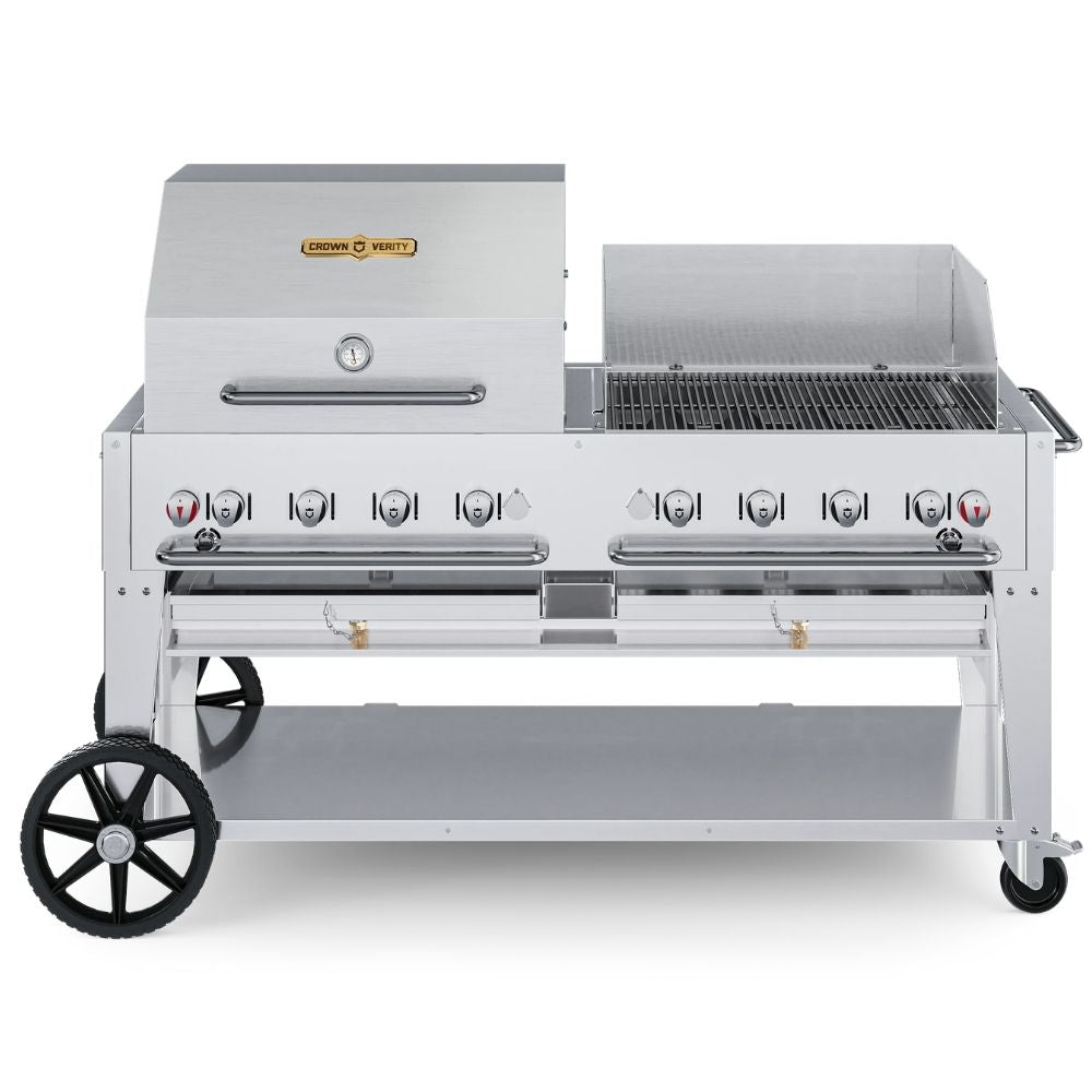 Crown Verity 60" Mobile Grill: Roll Dome & Windguard