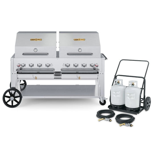 Crown Verity 60" Mobile Grill with Propane Cart: Dual Roll Dome