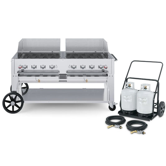 Crown Verity 60" Mobile Grill with Propane Cart: Dual Windguards