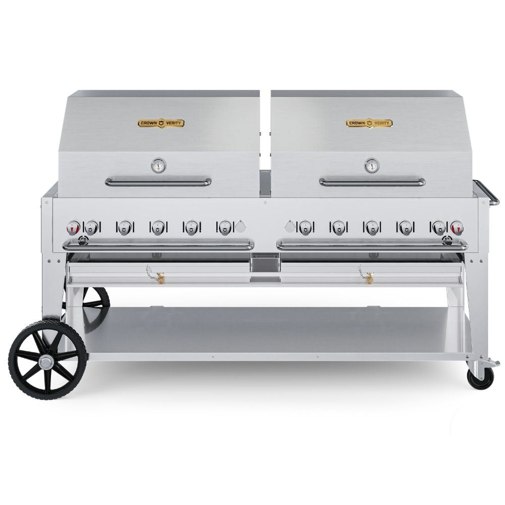 Crown Verity 72" Mobile Grill with Propane Cart: Dual Roll Dome