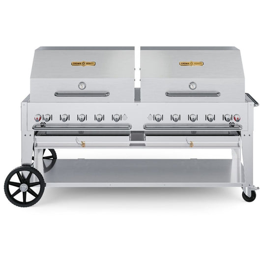 Crown Verity 72" Mobile Grill: Dual Roll Dome