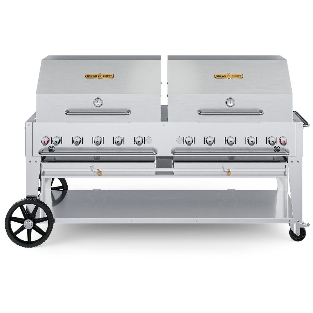 Crown Verity 72" Mobile Grill: Dual Roll Dome
