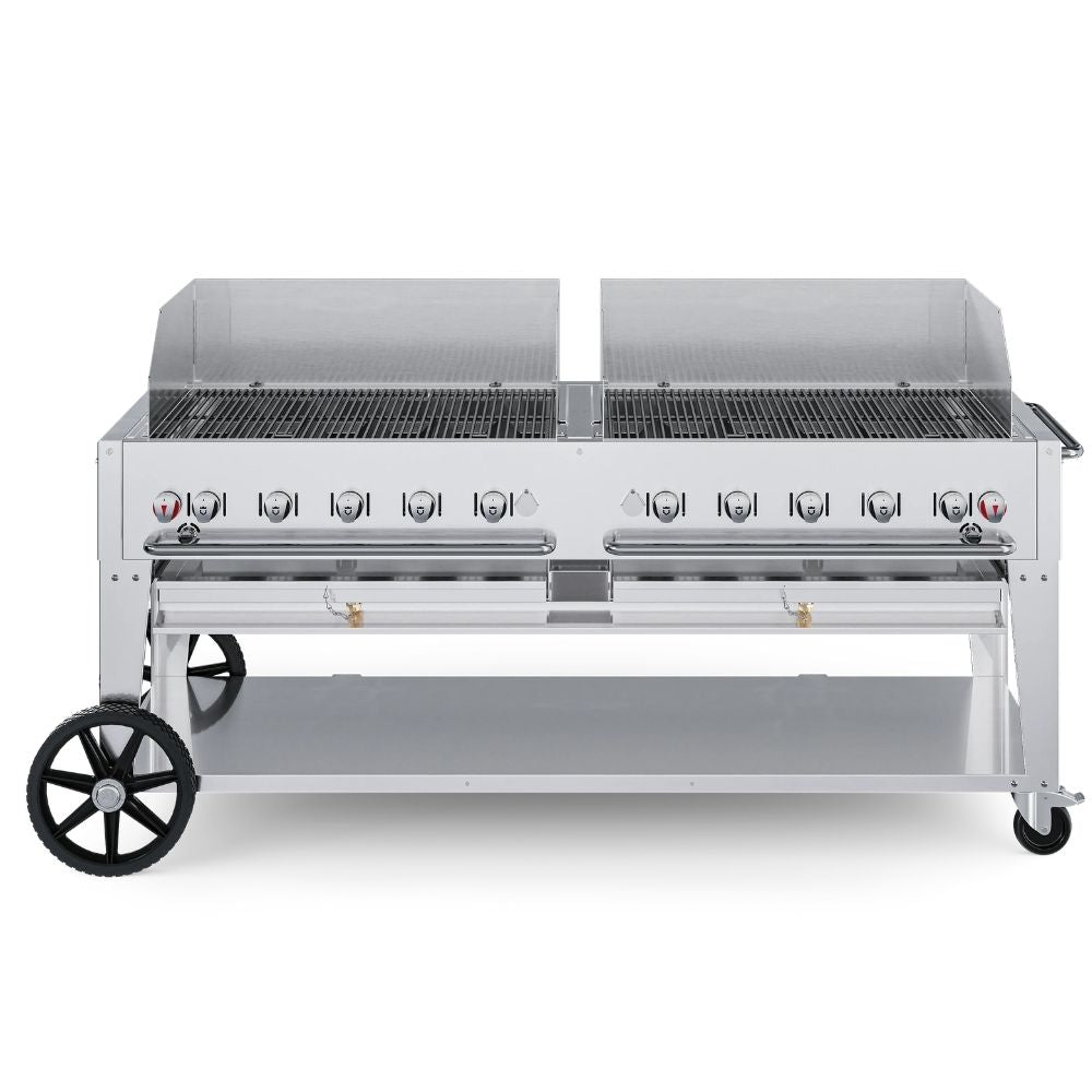 Crown Verity 72" Mobile Grill with Propane Cart: Dual Windguards