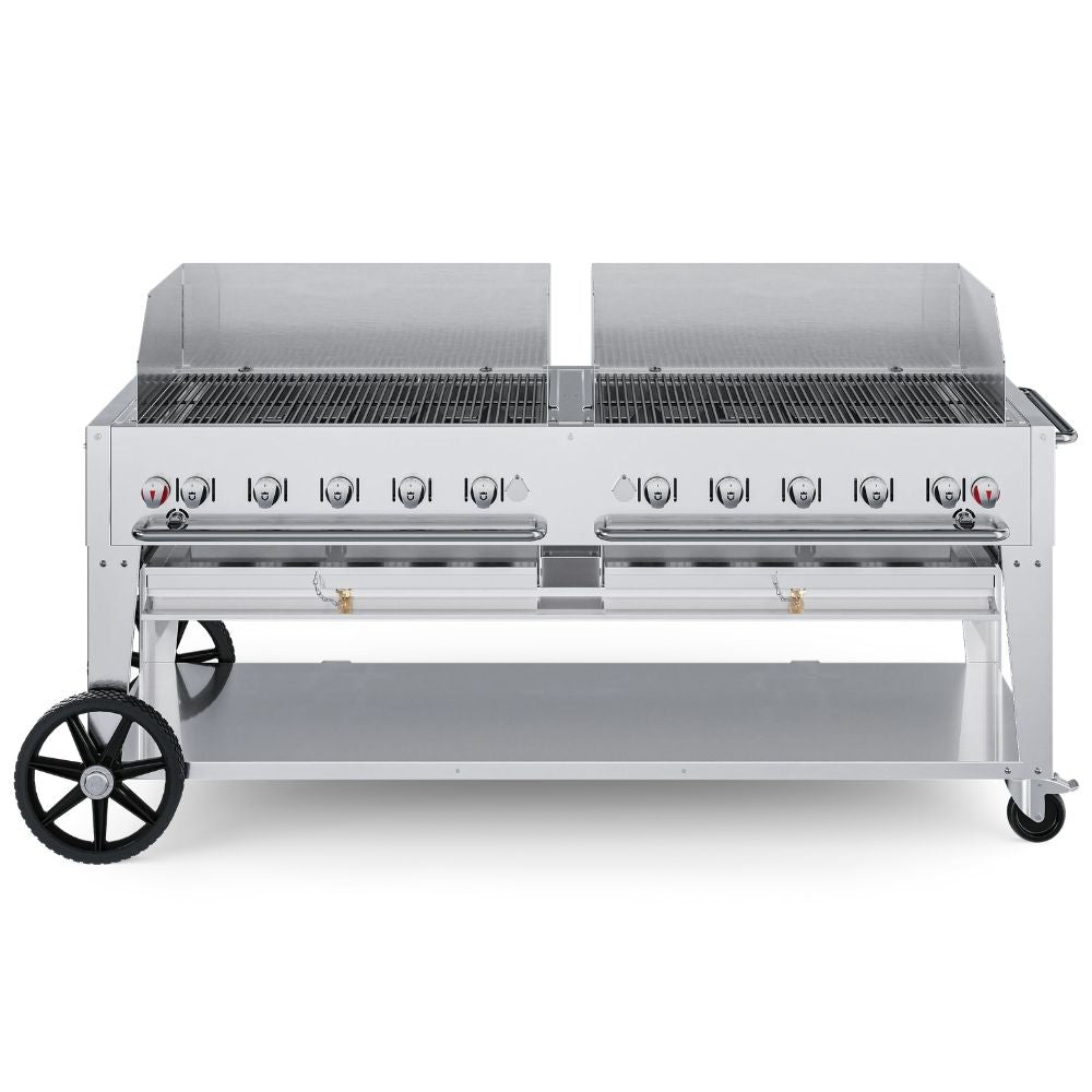 Crown Verity 72" Mobile Grill: Dual Windguards