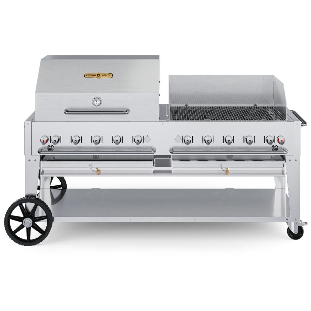 Crown Verity 72" Mobile Grill: Roll Dome & Windguard