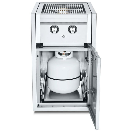 Crown Verity Infinite Series Small Cabinet: Built-In Dual Side Burner & Propane Tank Holder - Propane