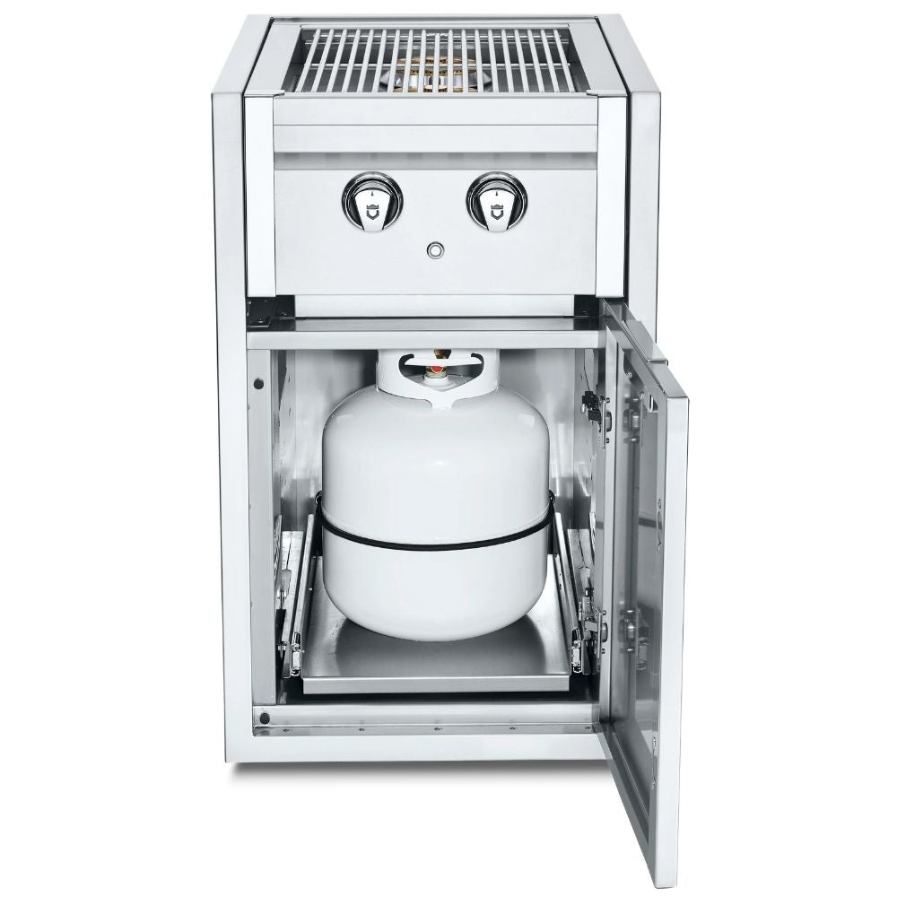 Crown Verity Infinite Series Small Cabinet: Built-In Dual Side Burner & Propane Tank Holder - Propane