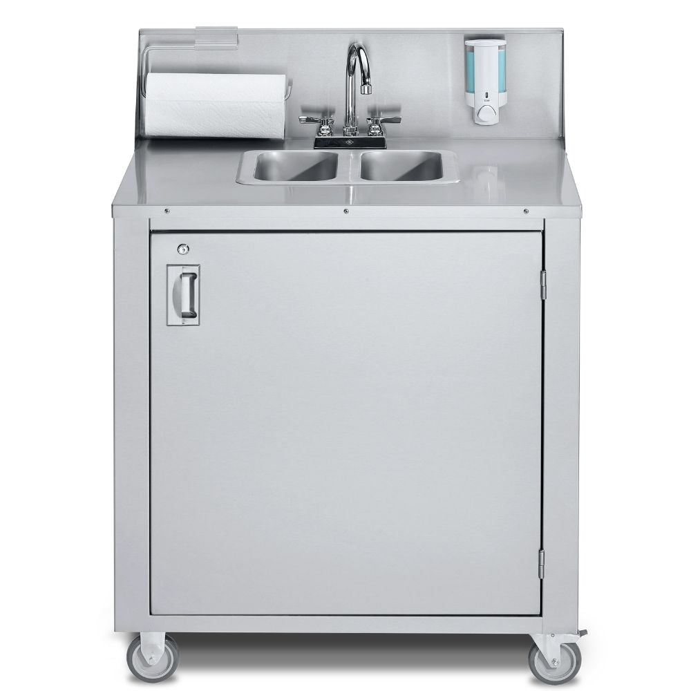 Crown Verity Portable Handwashing Sink: 2 Compartments with Hot & Cold Water