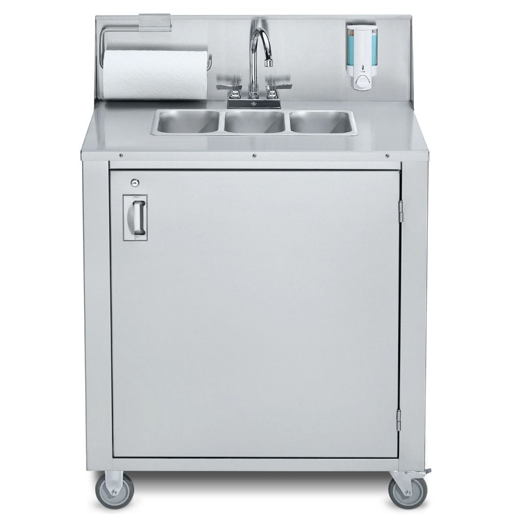Crown Verity Portable Handwashing Sink: 3 Compartments with Cold Water