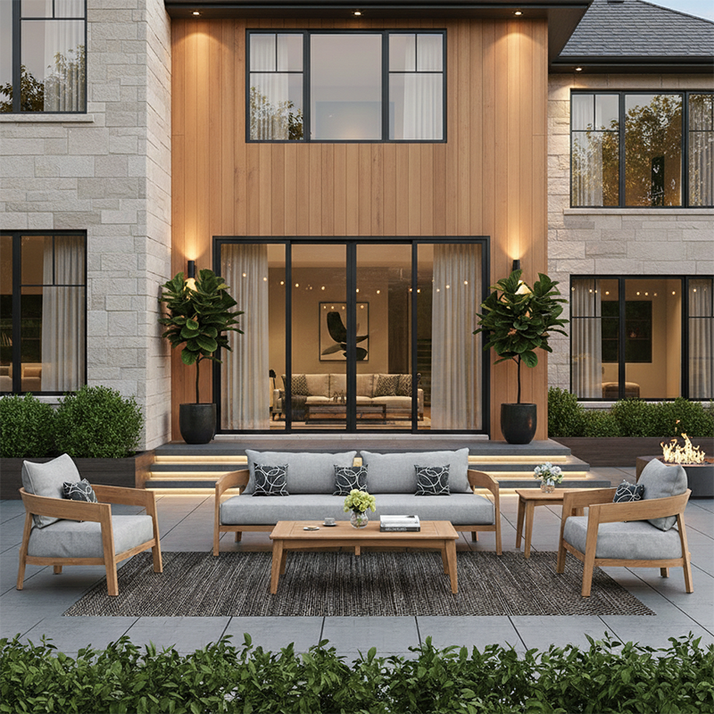 Calvo 3pc Teak Sofa Club Set