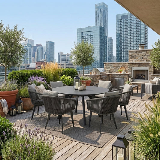 Diva Collection 7pc Dining Set with a Round Table