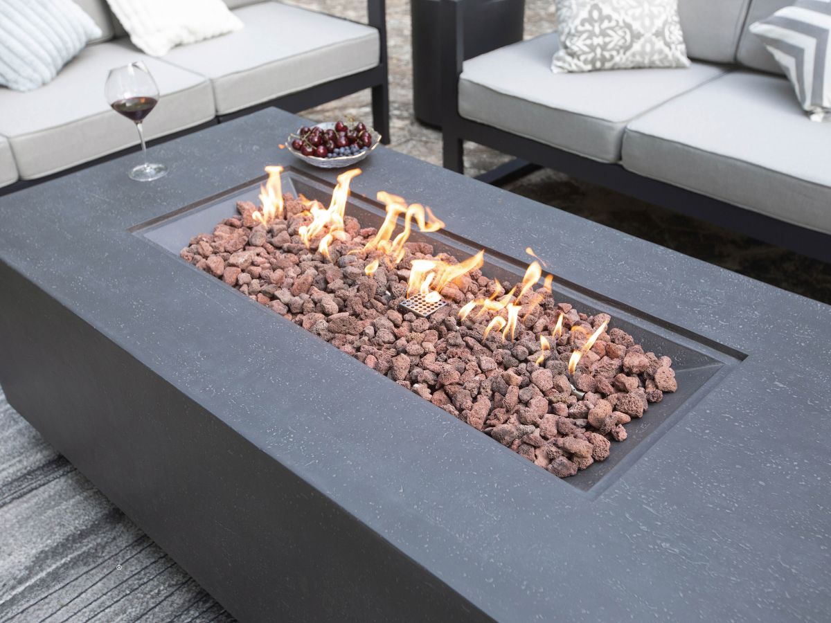 Andes Dark Grey Cast Concrete Fire Table