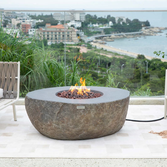 Boulder Cast Concrete Fire Table