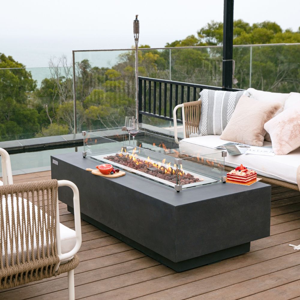 Granville Dark Grey Cast Concrete Fire Table – InsideOut