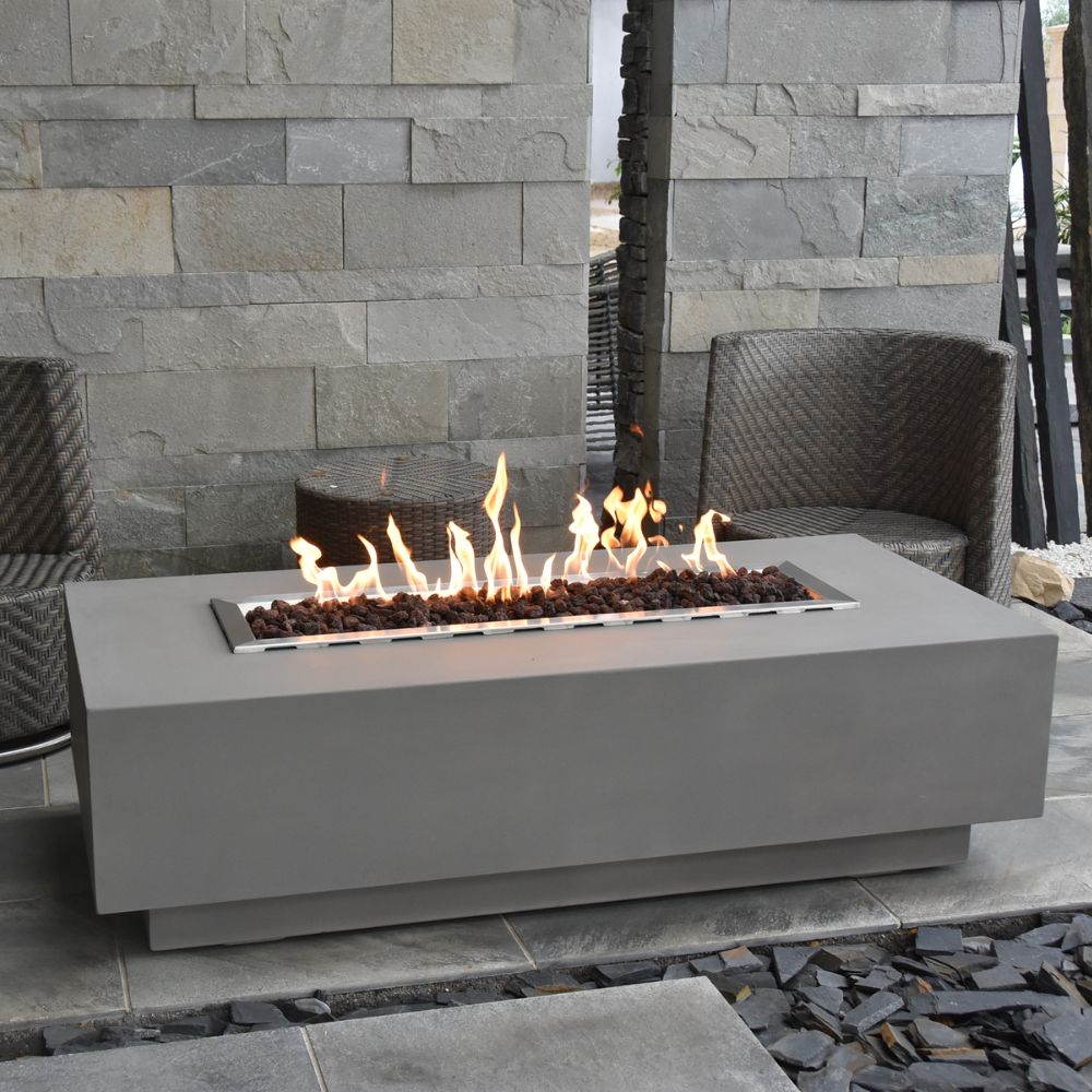 Granville Light Grey Cast Concrete Fire Table