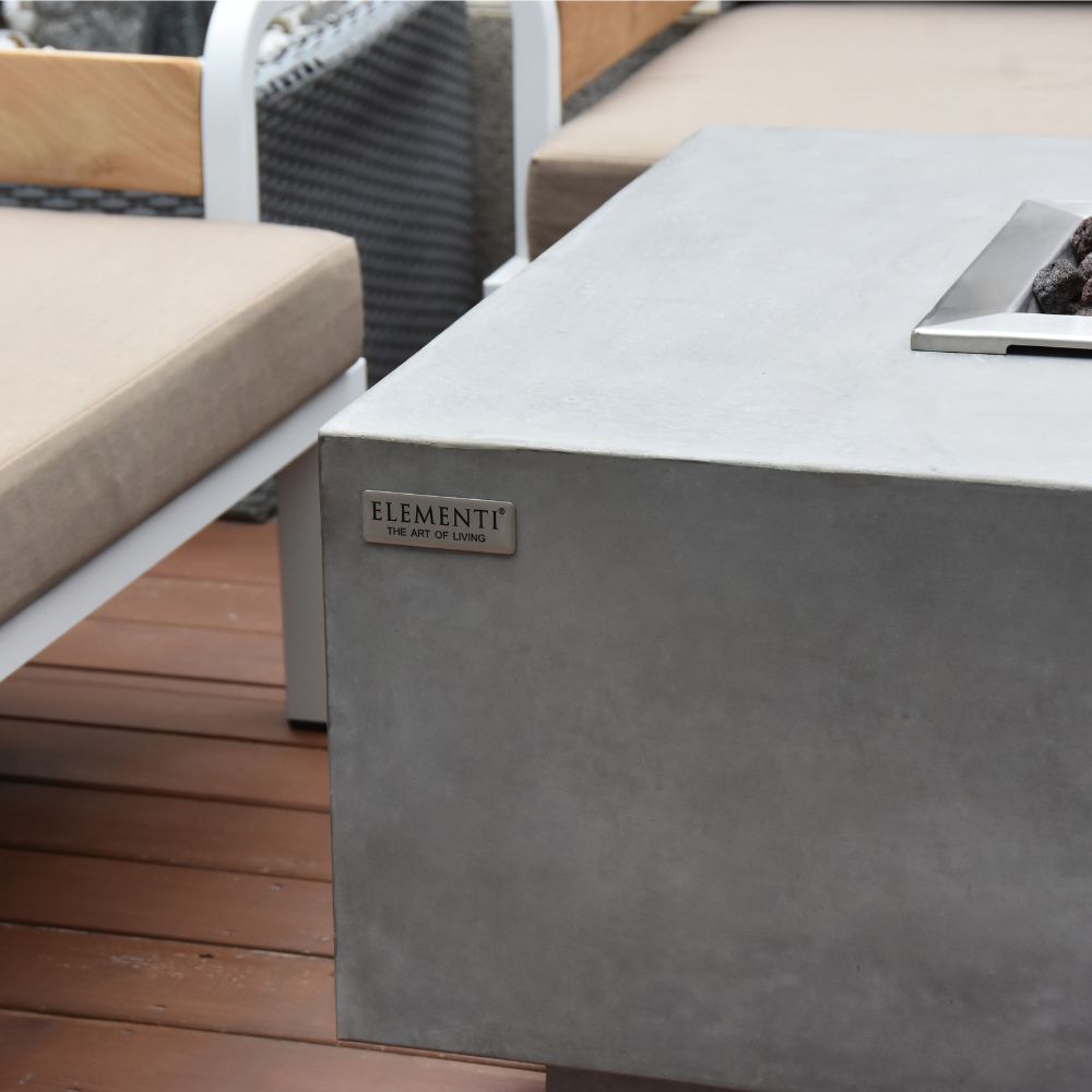 Granville Light Grey Cast Concrete Fire Table