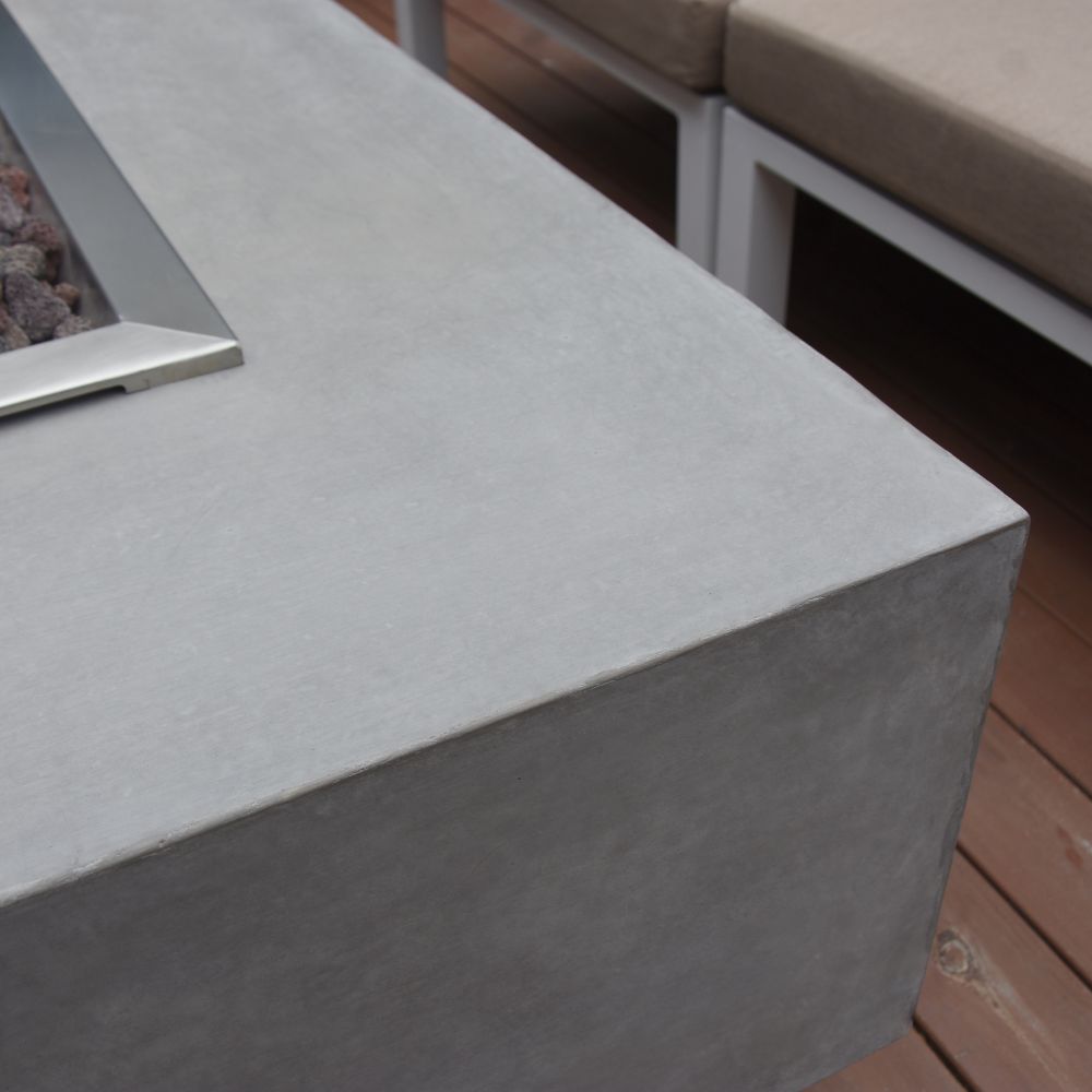 Granville Light Grey Cast Concrete Fire Table