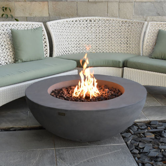 Lunar Bowl Dark Grey Cast Concrete Fire Table