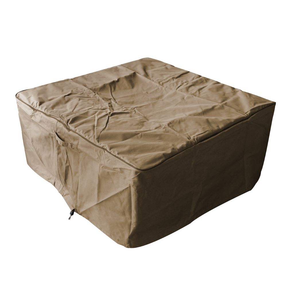 Manhattan Light Grey Cast Concrete Fire Pit Value Bundle *INCLUDES LID & WINDSCREEN*