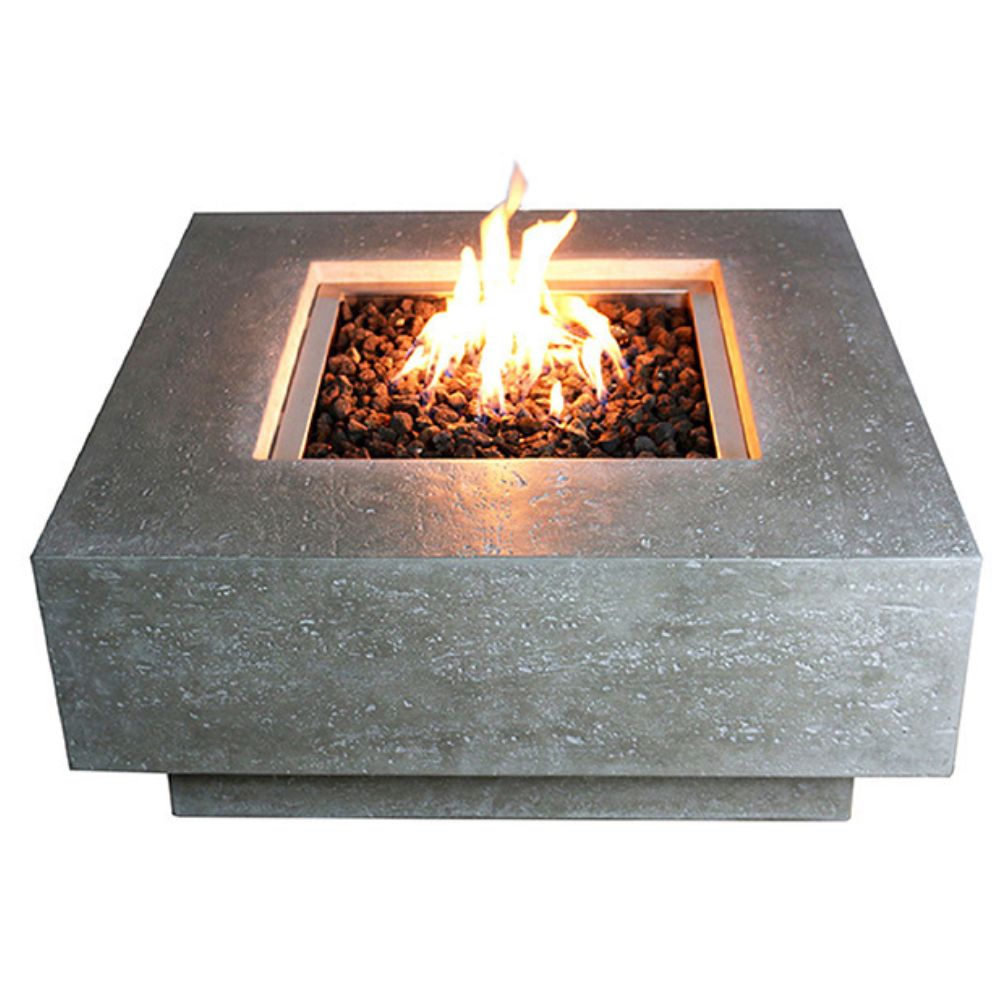 Manhattan Light Grey Cast Concrete Fire Pit Value Bundle *INCLUDES LID & WINDSCREEN*