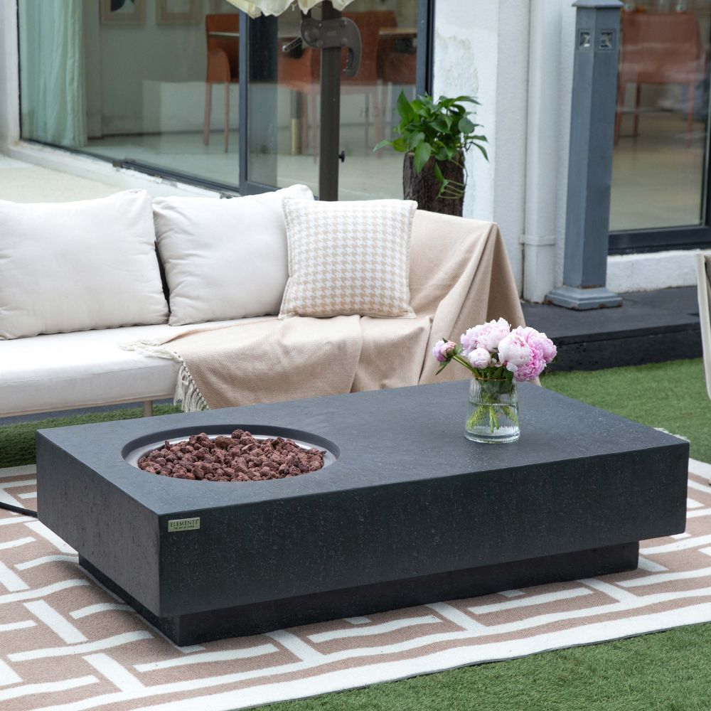 Metropolis Dark Grey Cast Concrete Fire Table