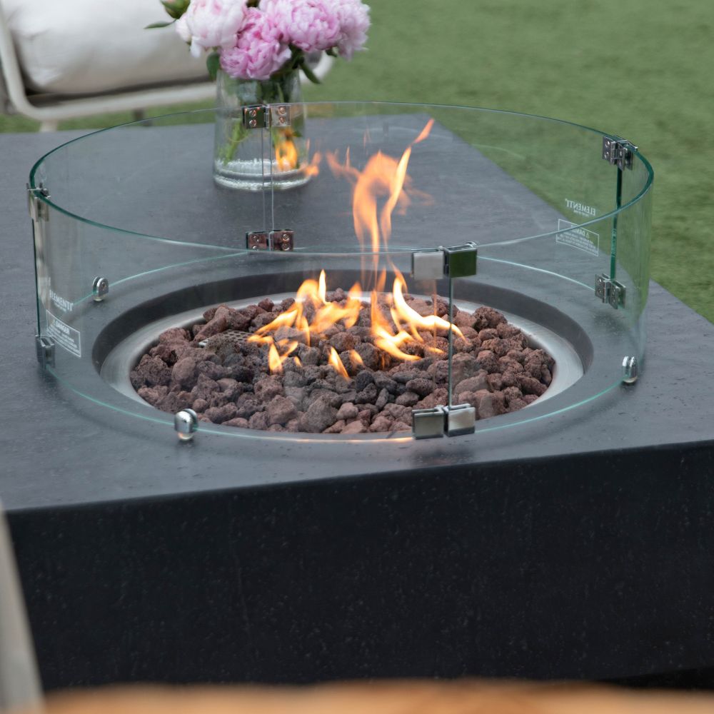 Metropolis Dark Grey Cast Concrete Fire Table