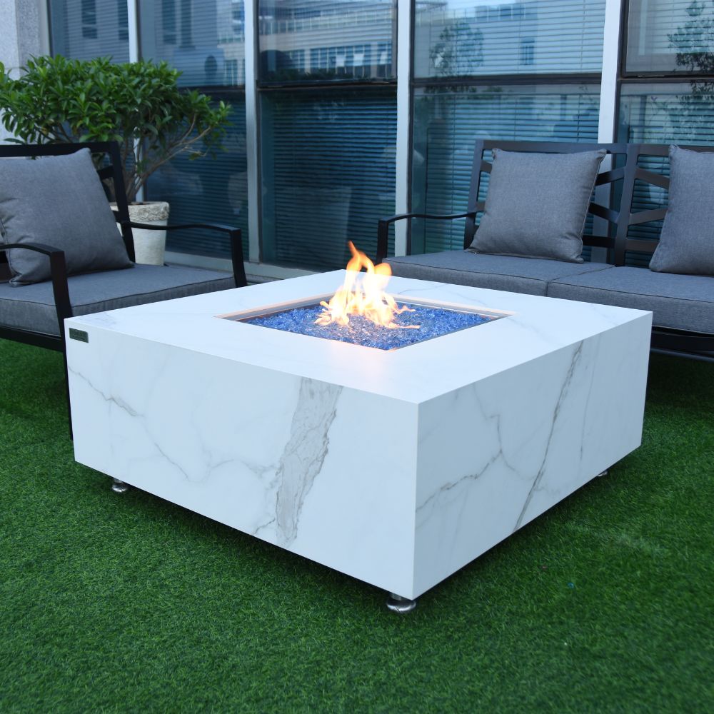 Bianco Porcelain Fire Table