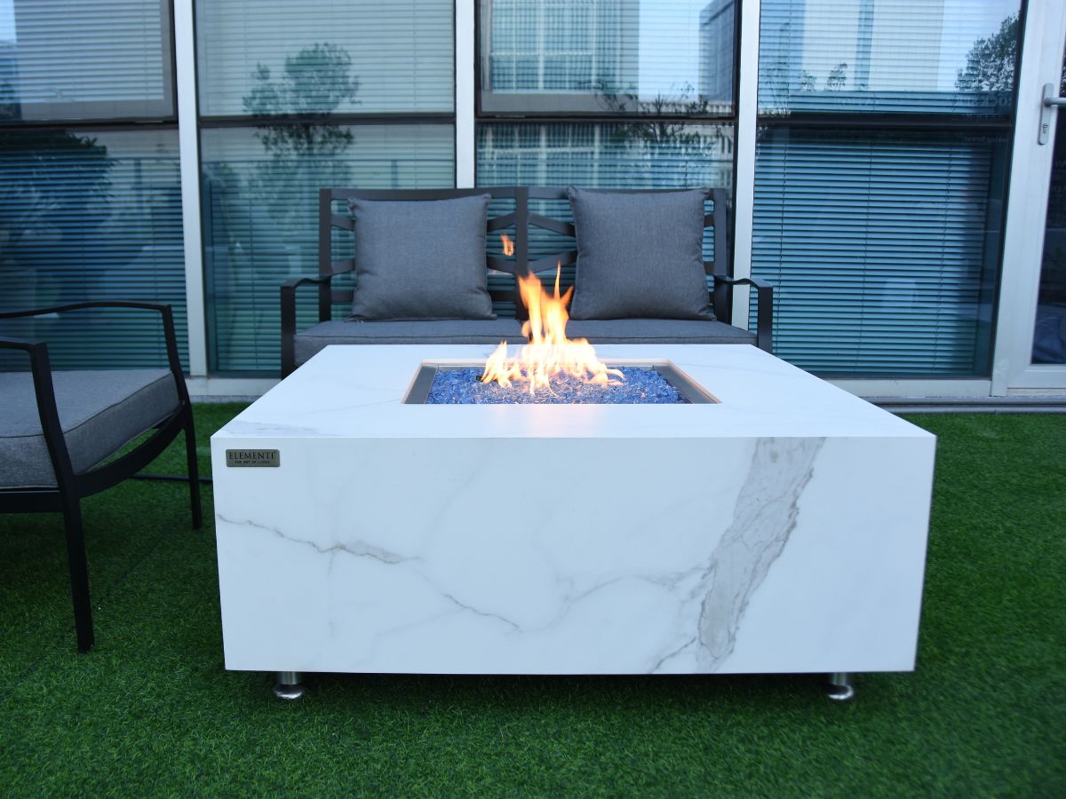 Bianco Porcelain Fire Table