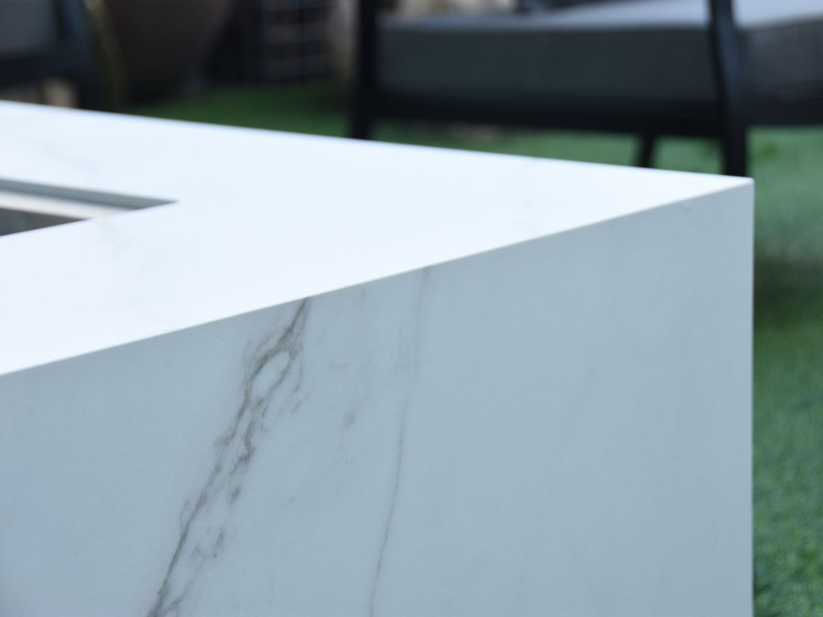 Bianco Porcelain Fire Table