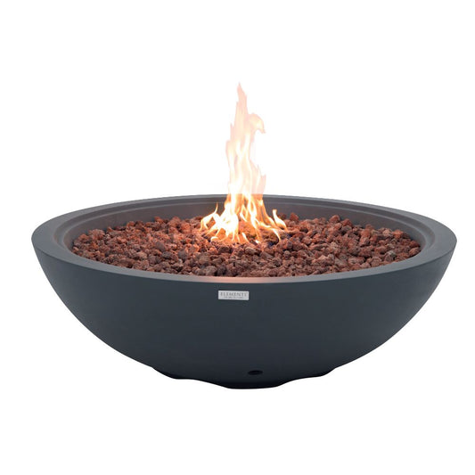 Rose Bowl Round Dark Grey Cast Concrete Fire Pit