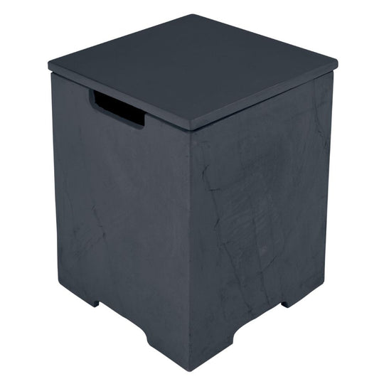 Sandstone Sides Slate Black Square Cast Concrete Propane Tank Cover with Removable Lid