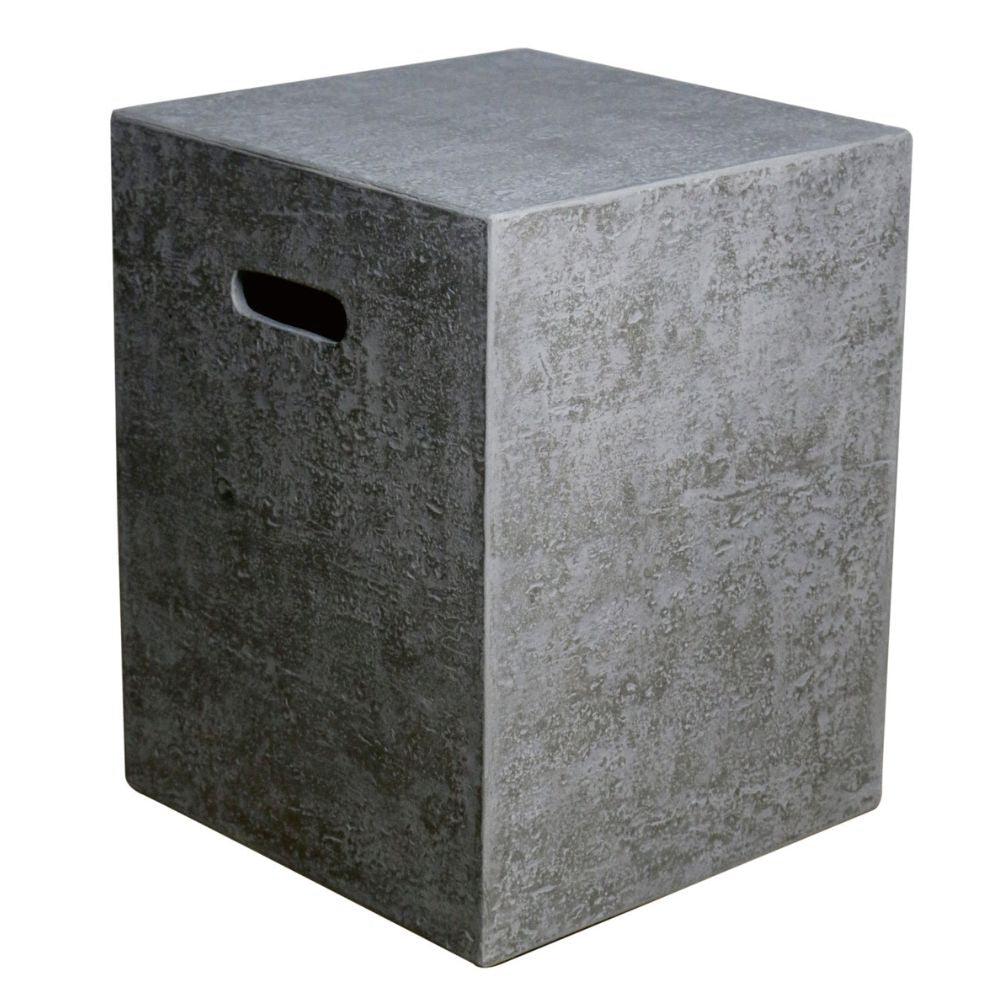 Light Grey Textured Square Cast Concrete Propane Tank Cover