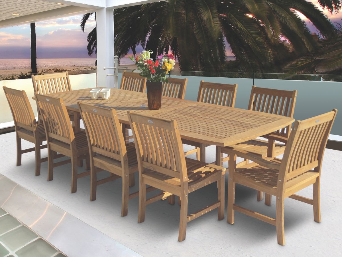 Compass 9pc Dining Set with Single Leaf Extension Table