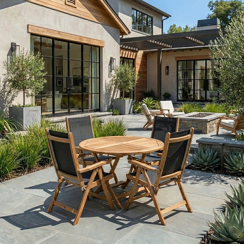 Florida 5pc Round Teak Dining Set