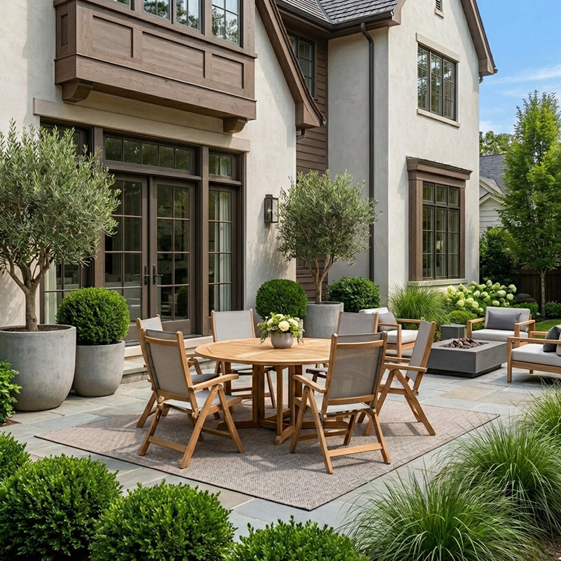 Florida 7pc Teak Dining Set with Drop Leaf Table