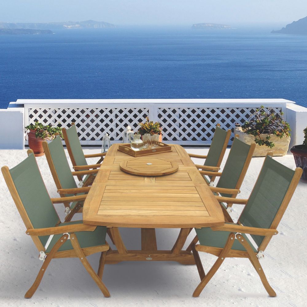 Florida 7pc Teak Dining Set with Dual Extension Table