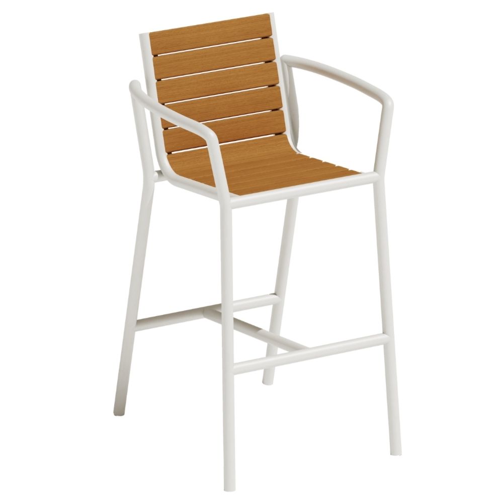 Island Faux Wood Bar Chair - Set of 4