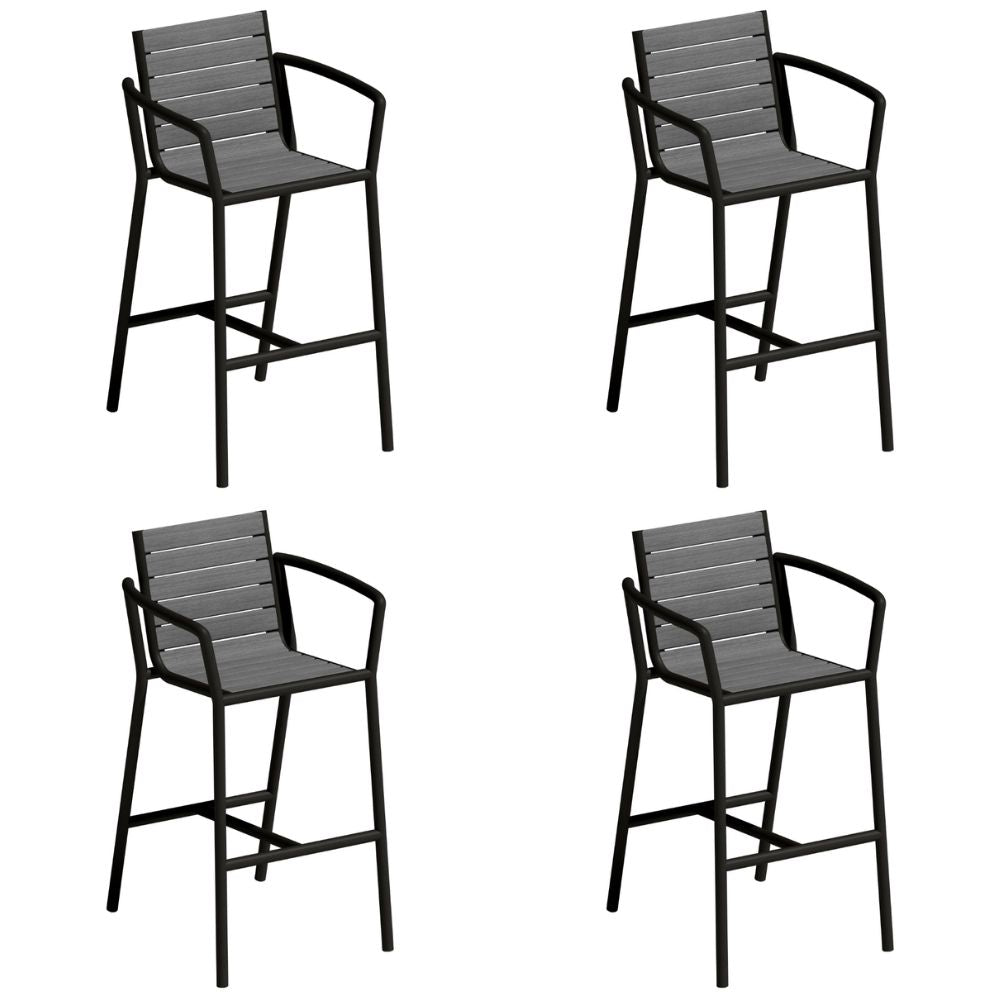 Island Faux Wood Bar Chair - Set of 4