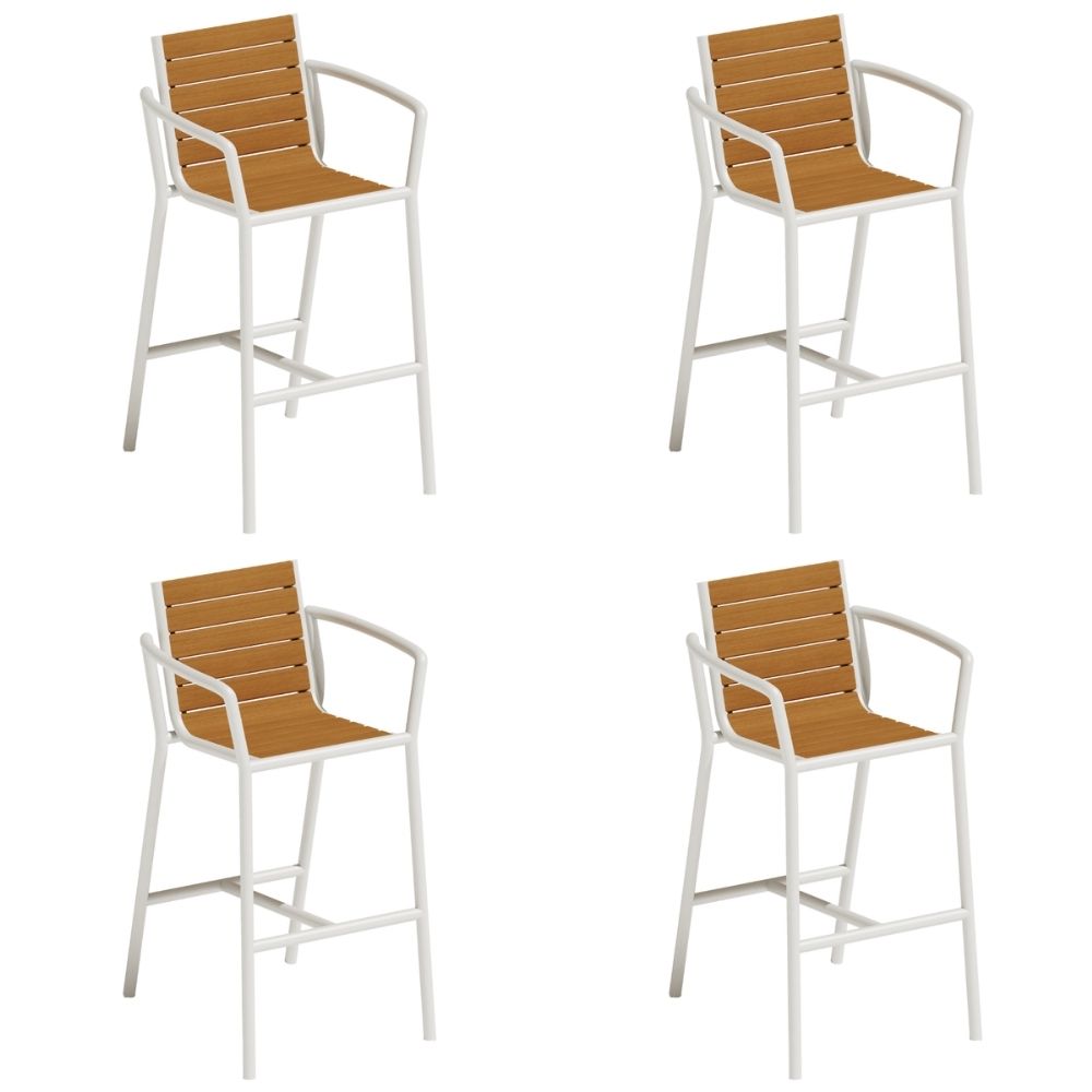 Island Faux Wood Bar Chair - Set of 4