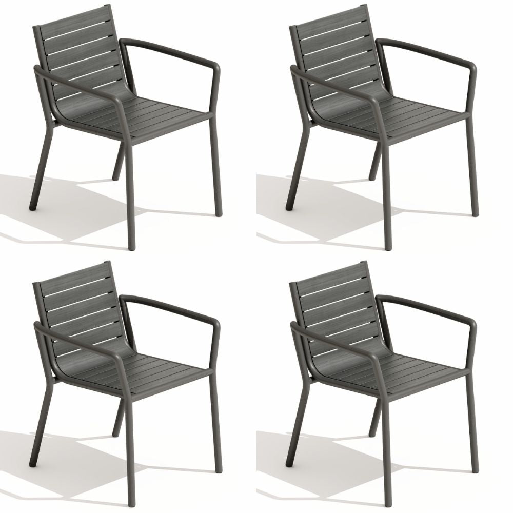 Island Faux Wood Dining Arm Chair - Set of 4