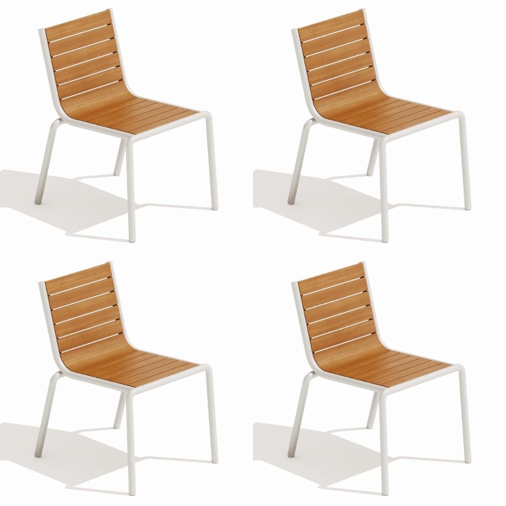 Island Faux Wood Dining Side Chair - Set of 4